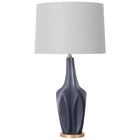 Bravar III 30" Gray-Blue Resin Base with Gray Fabric Shade Table Lamp