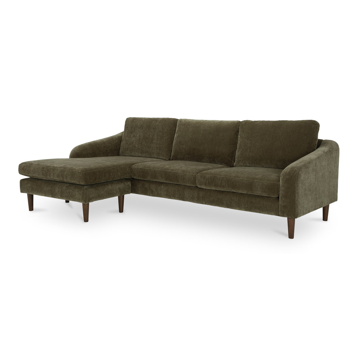 Quinn Sectional Cedar Green, Sectional Sofa by Moe's Home, 98" width x 33.5" height x 59.2" depth View 3