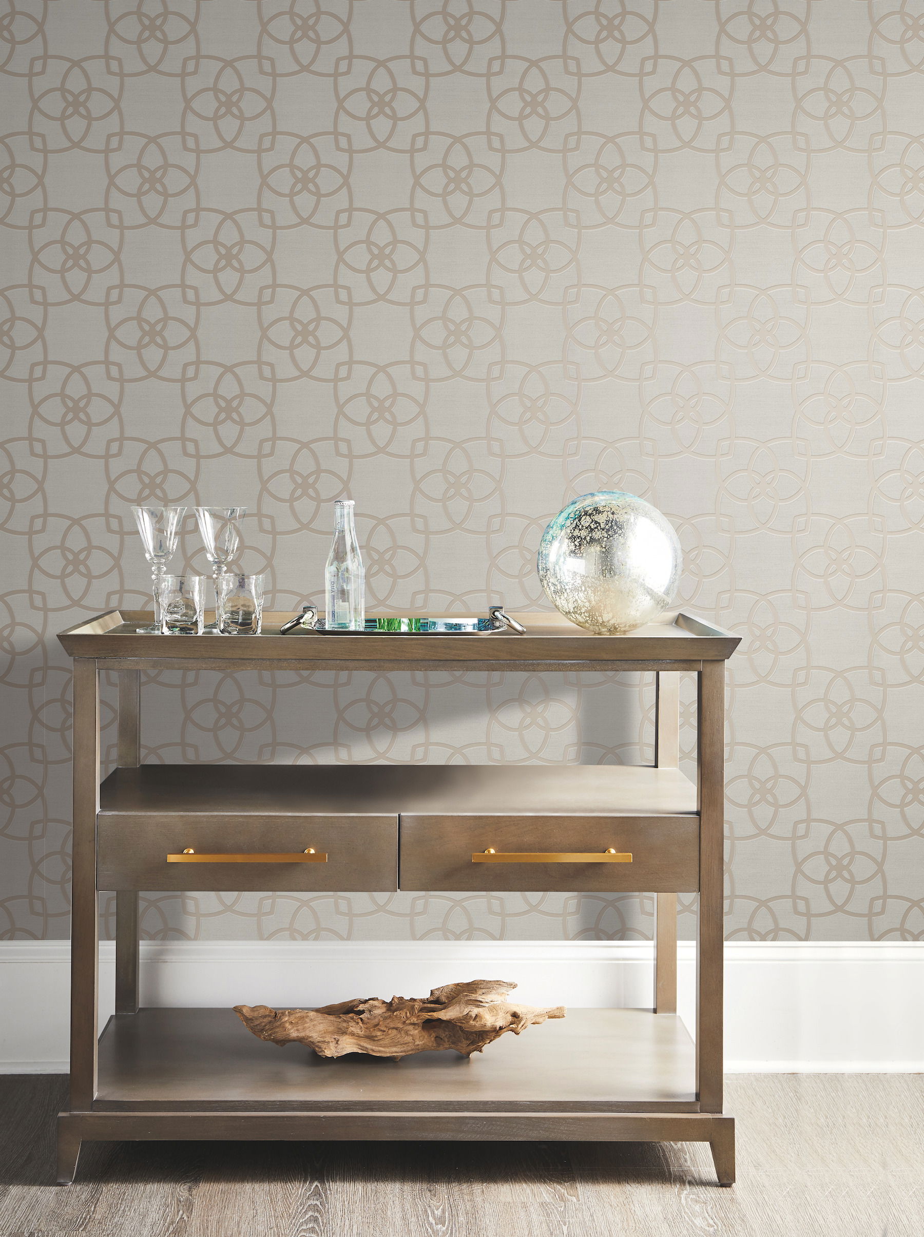 Serendipity Light Grey & Light Brown Wallpaper large image 