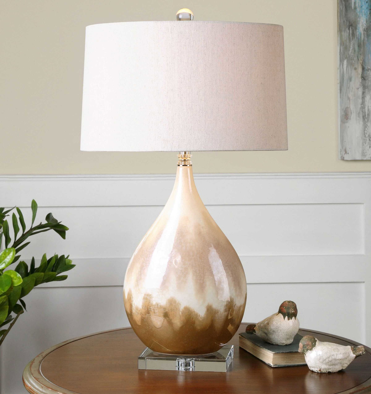Flavian Glazed Ceramic Lamp, by Uttermost, 1'6" width x 2'6.25" height x 1'6" depth View 4