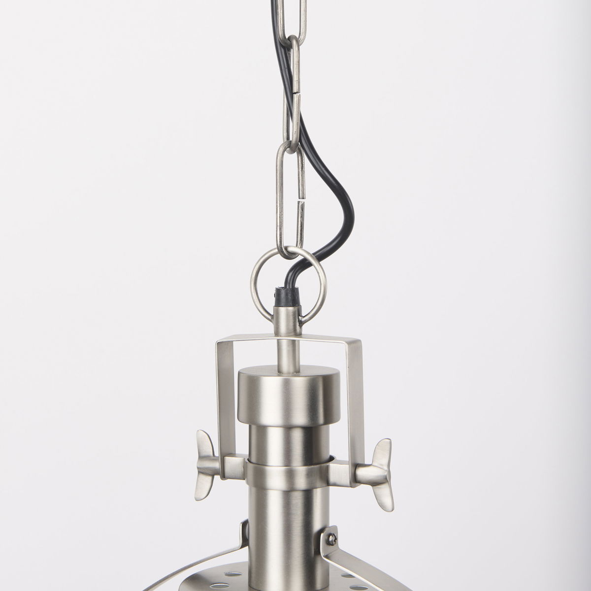 Leighton  Antique Nickel Pendant Light, by Mercana, 15" length x 15" width x 20" height View 6