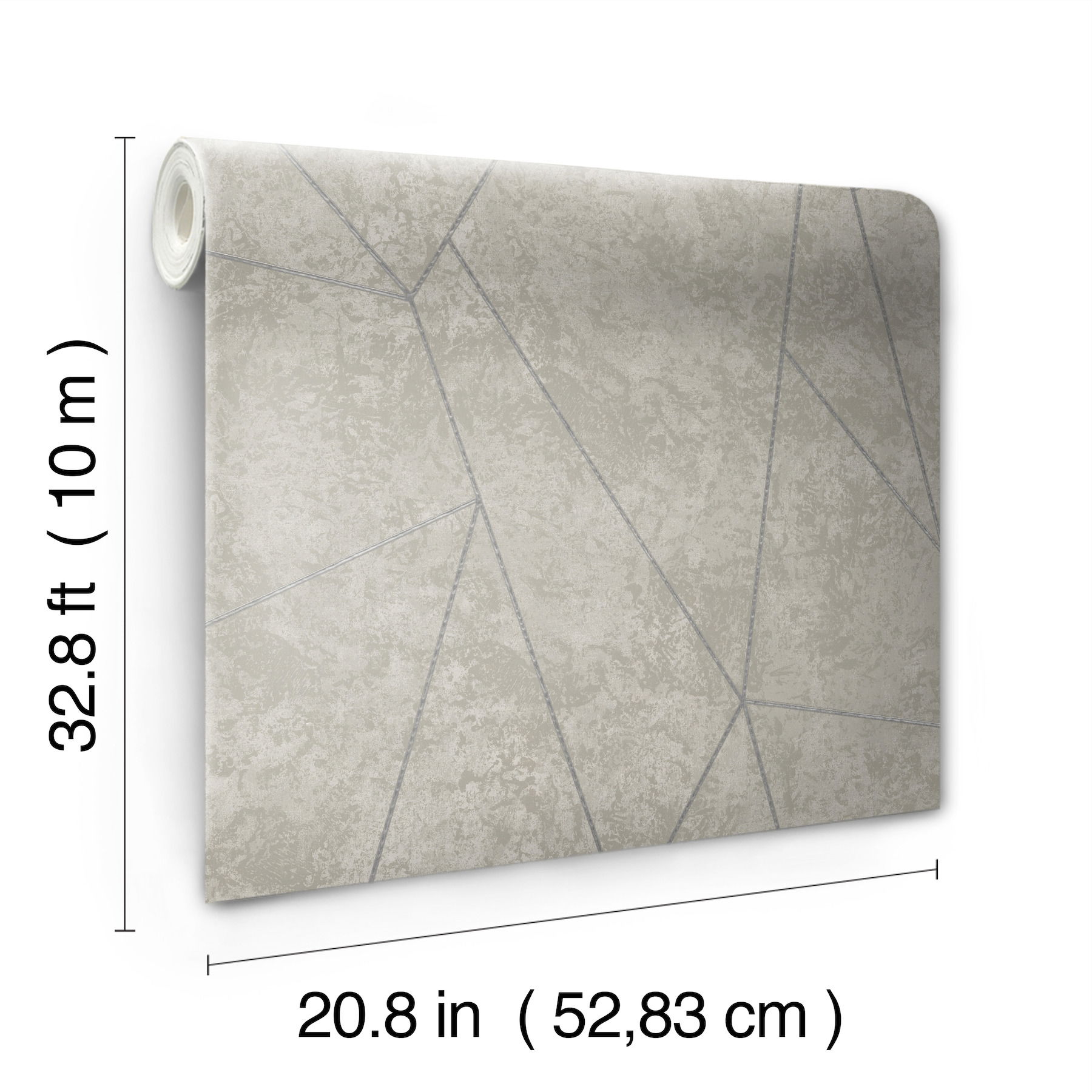 Nazca Light Grey & Silver Wallpaper, by York Wall, 32'9.6" length x 1'8.8" width x 0.02" depth View 7