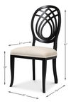 Goccia Side Chair, Nero, Banks Organza, Dining Chair by Sarreid, 21" length x 19" width x 41" height thumbnail 13