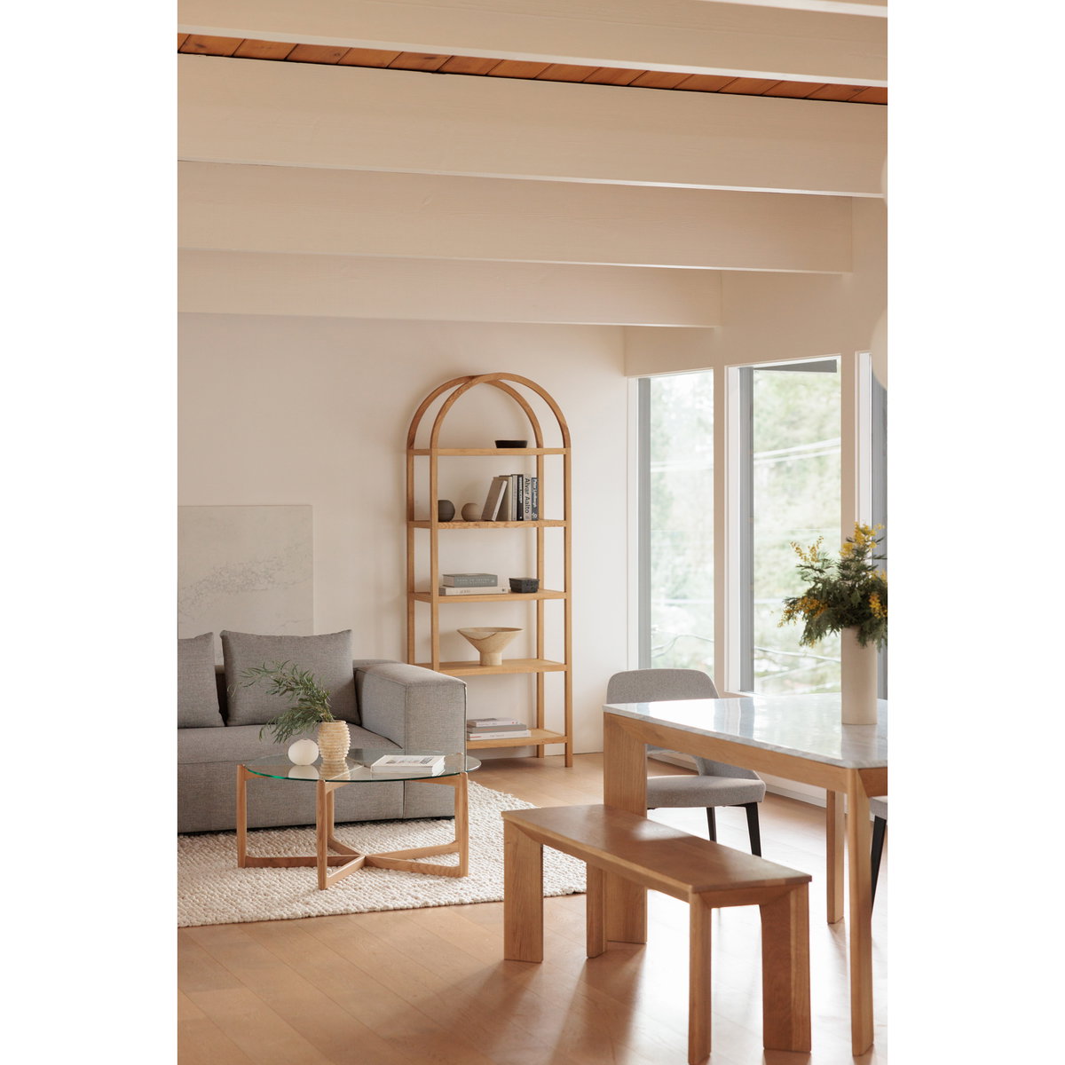 Eero Bookcase Natural, Shelving & Bookcase by Moe's Home, 30" width x 80" height x 16" depth View 10