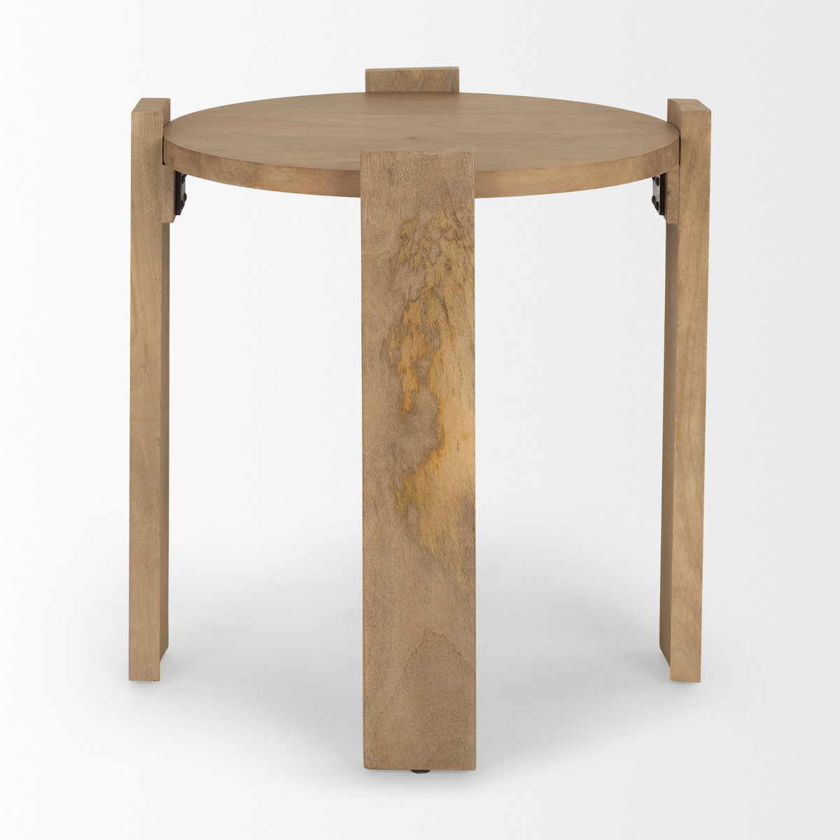 Evelyn Light Brown Round End/Side Table, Side & End Table by Mercana, 22" length x 22" width x 22.5" height View 5