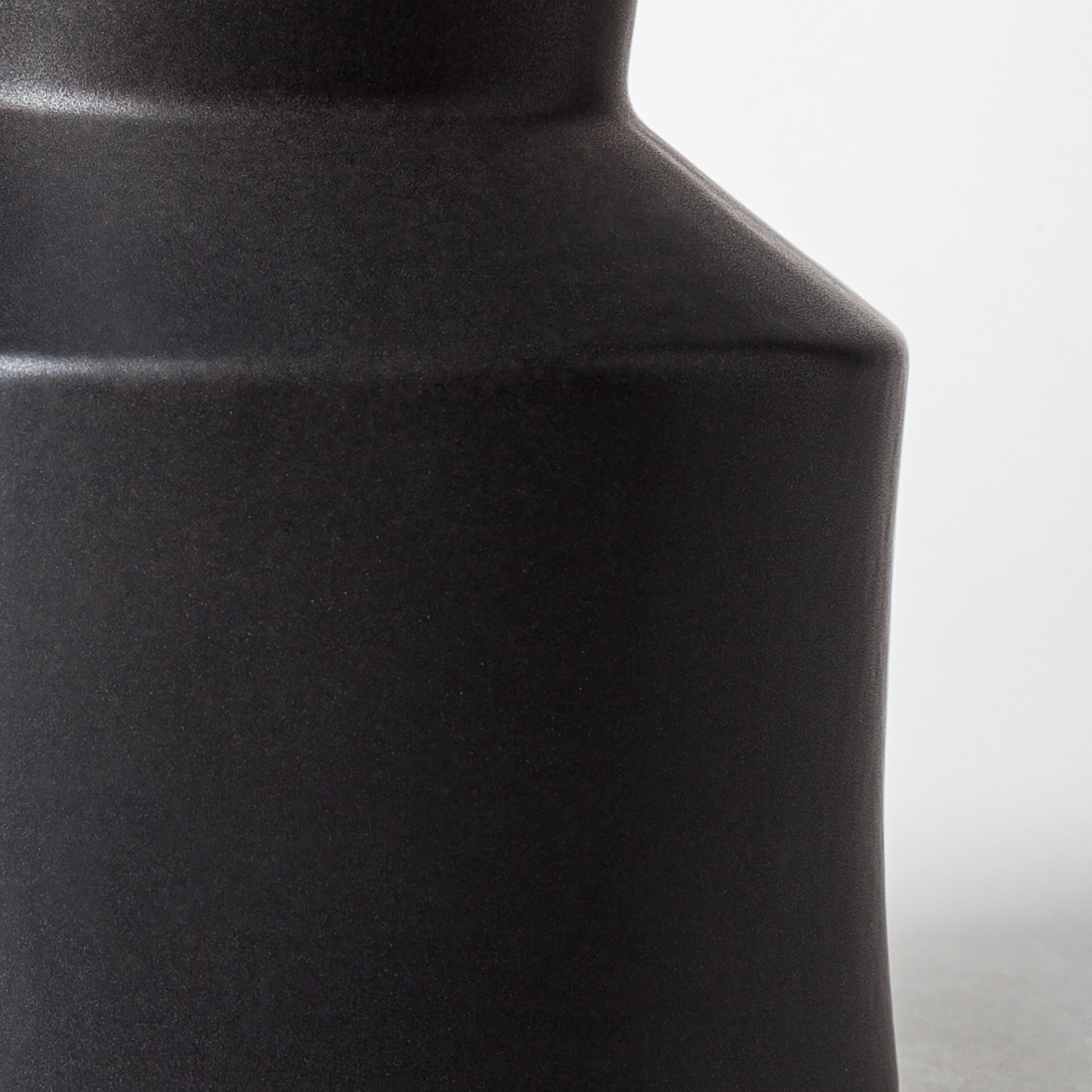 Laforge Black Ceramic Vase, by Mercana, 5.51" length x 5.51" width x 9.45" height View 9