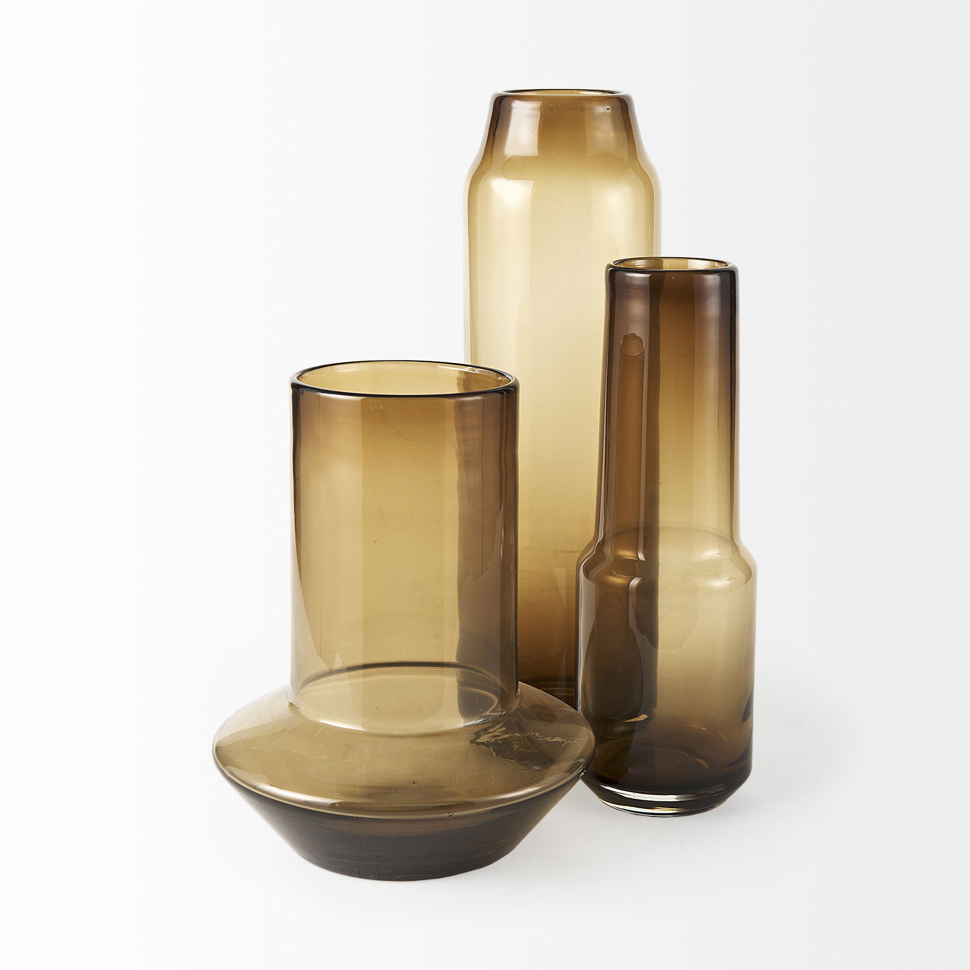 Amrita 4.8L x 4.8W x 16.0H Golden Brown Glass Vase, by Mercana, 4.72" length x 4.72" width x 15.94" height View 5