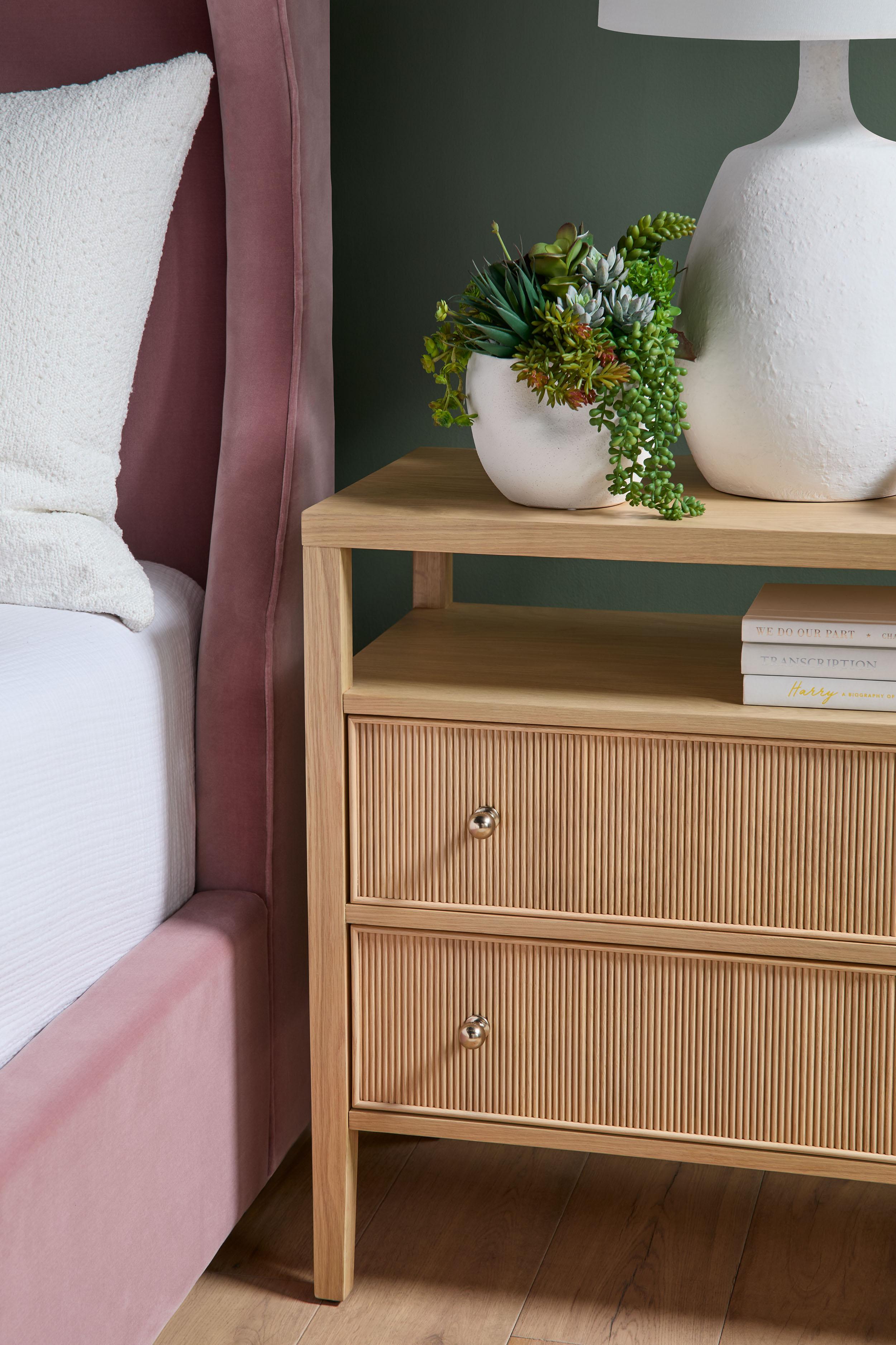 Highland Open Shelf 2-Drawer Nightstand, by Essentials for Living, 34" width x 30" height x 17" depth View 12