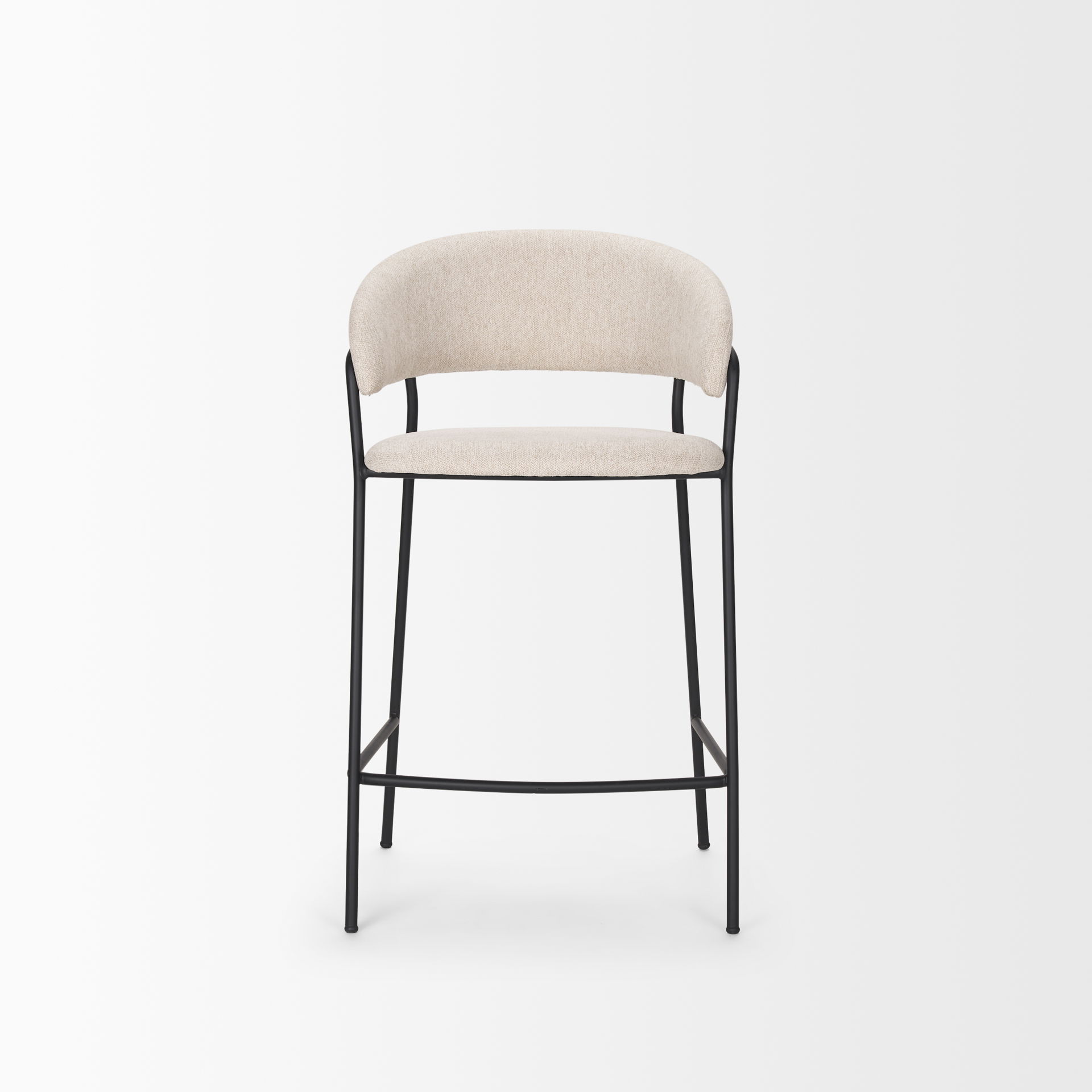 Carolyn Counter Stool with Oatmeal Fabric & Matte Black Metal large image 