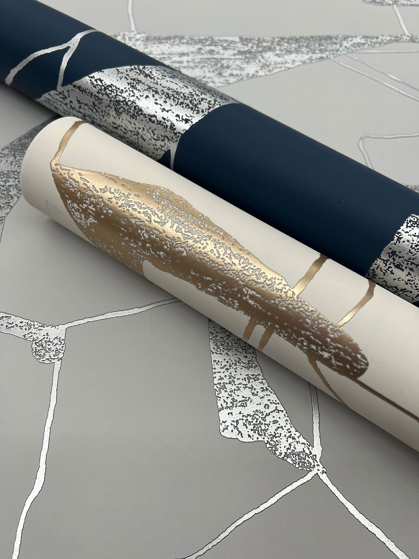 Abstract Geo Cream & Gold Wallpaper large image 