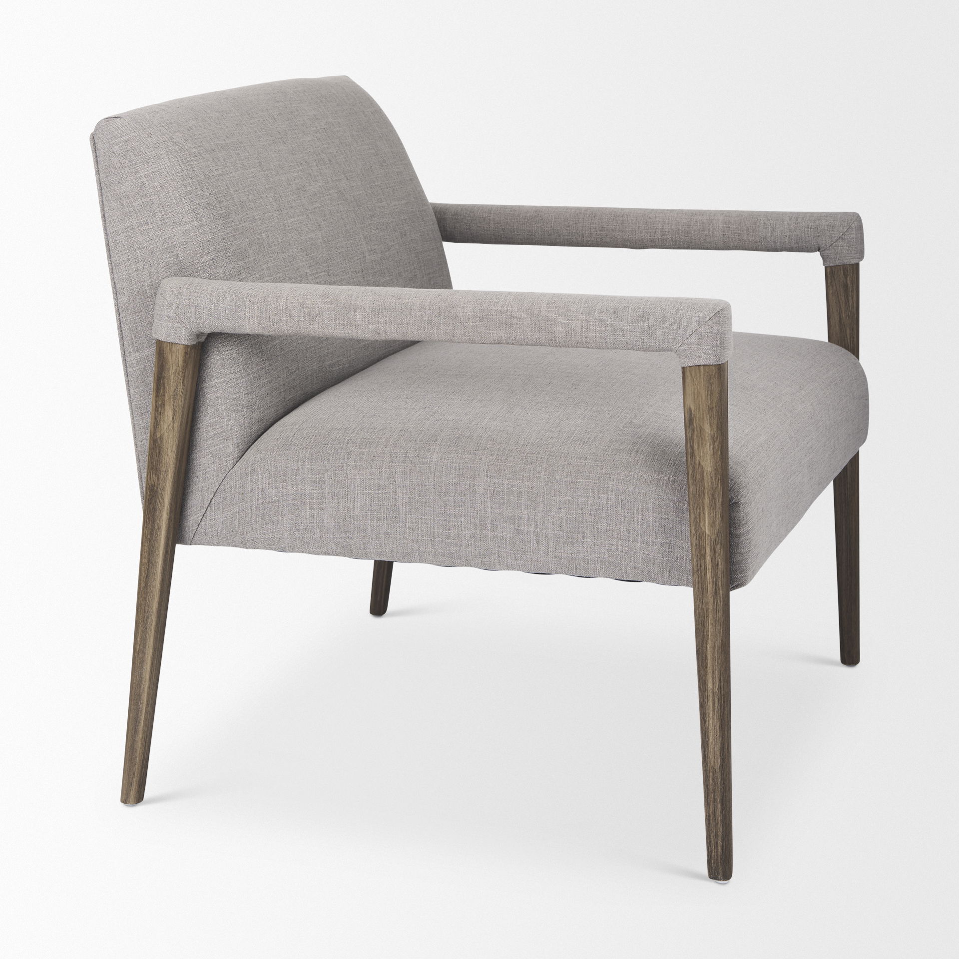 Palisades Gray Fabric with Brown Wood Frame Accent Chair large image 