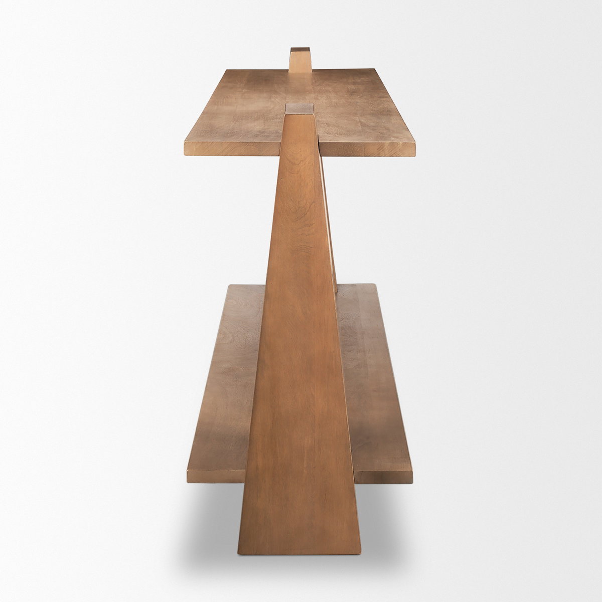 Eula Medium Brown Wood Console Table, by Mercana, 67" length x 15.5" width x 30" height View 5