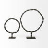 Rizwan (Large) Black Aluminum Braided Circular Object, Decorative Object by Mercana, 18.5" length x 3.3" width x 23" height thumbnail 5