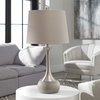 Niah Brushed Nickel Lamp, by Uttermost, 14" width x 27.75" height x 14" depth thumbnail 2