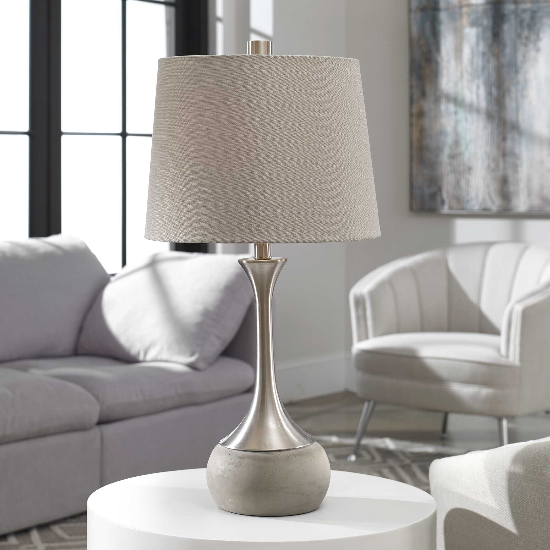 Niah Brushed Nickel Lamp large image 