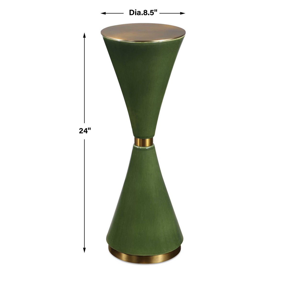 Ronde Jade Green Drink Table, Side & End Table by Uttermost, 8.5" width x 24" height x 8.5" depth View 3