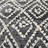 Farida   Dark Gray Wool and Polyester Patterned Pouf thumbnail 5