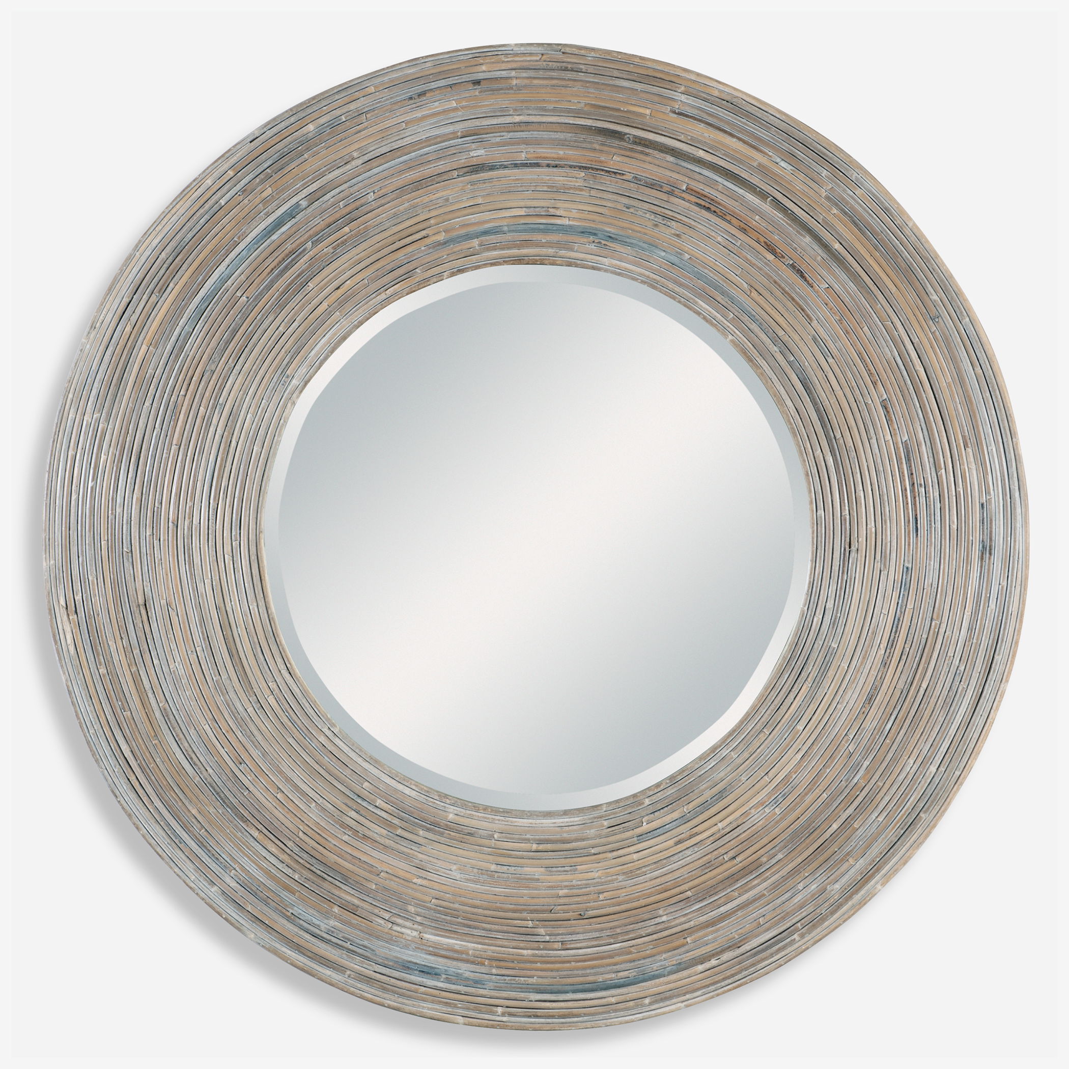 Vortex White Washed Round Mirror large image 