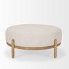 Gwynn Beige Fabric with Light Brown Wood Ottoman thumbnail 3