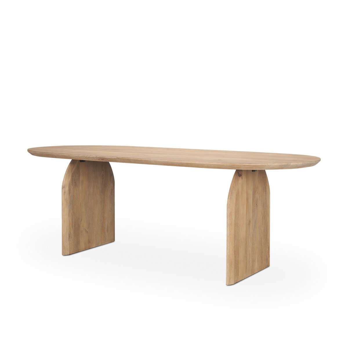 Isla 86.5'L x 39'W Oval Dining Table | Modern | Light Brown Wood | Seats 6, by Mercana, 86.5" length x 39" width x 30" height View 1