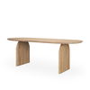 Isla Oval Dining Table with Light Brown Wood Top & Arched Legs, by Mercana, 86.5" length x 39" width x 30" height thumbnail 1