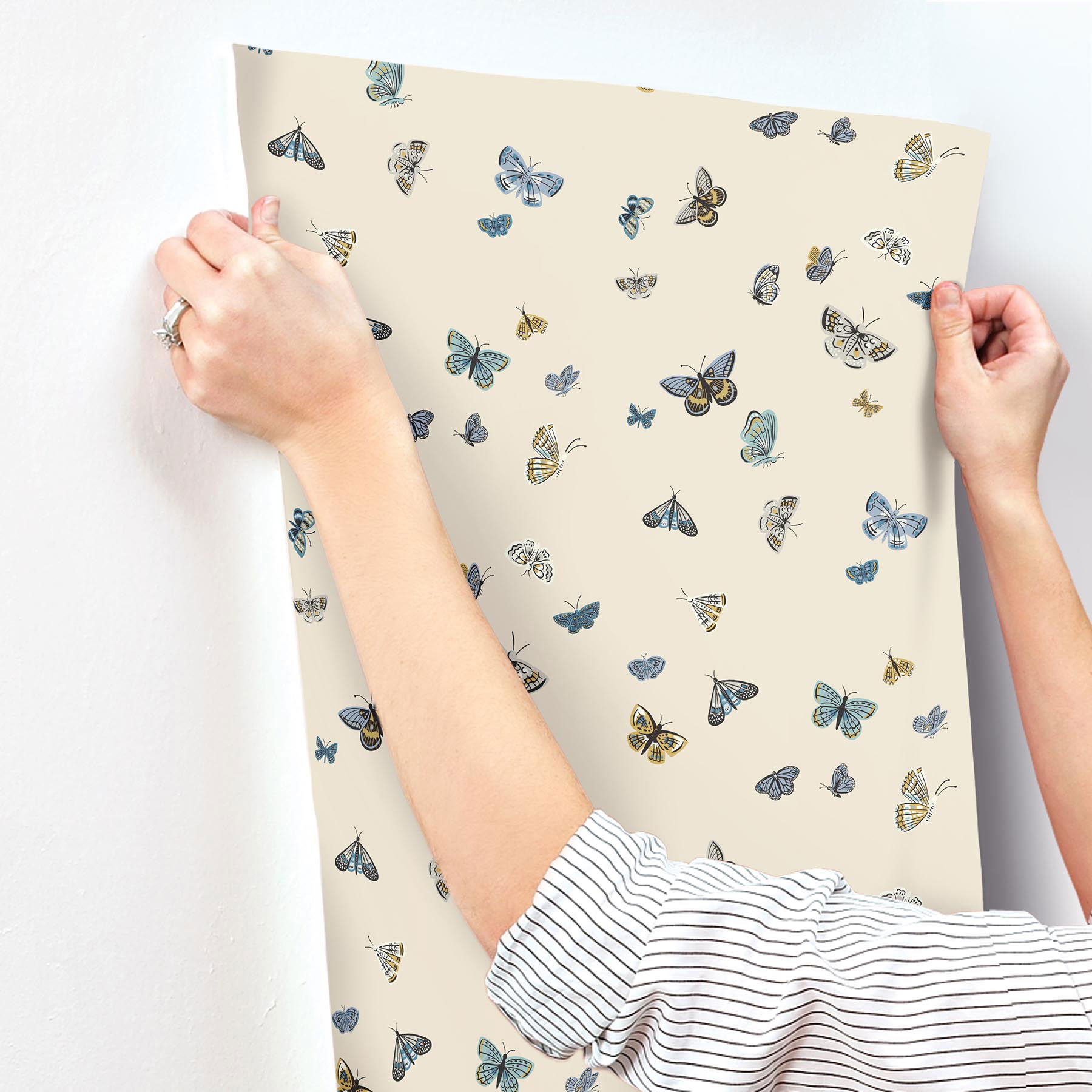 Butterfly House Linen Wallpaper large image 