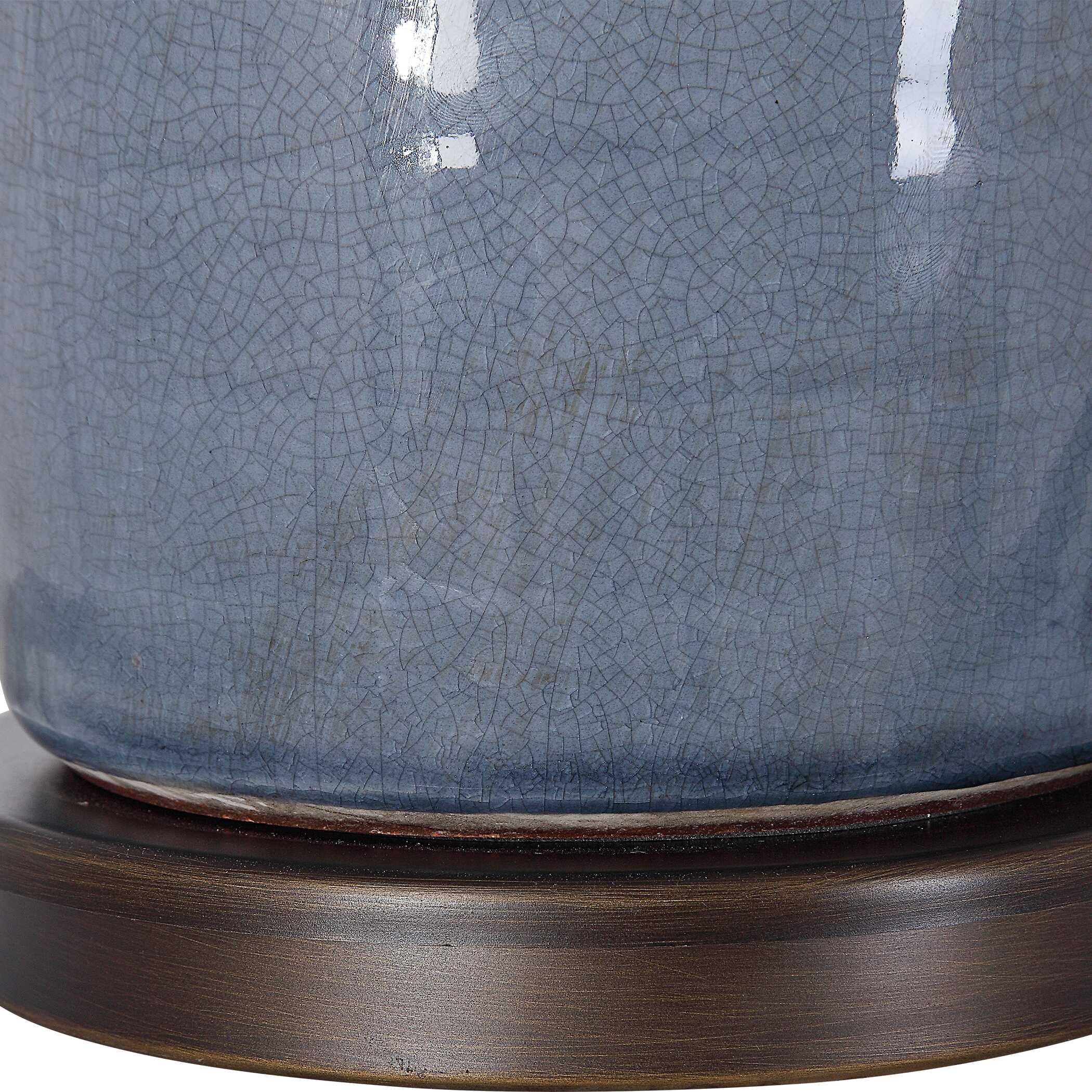 Vicente Slate Blue Table Lamp, by Uttermost, 18" width x 33.5" height x 18" depth View 8
