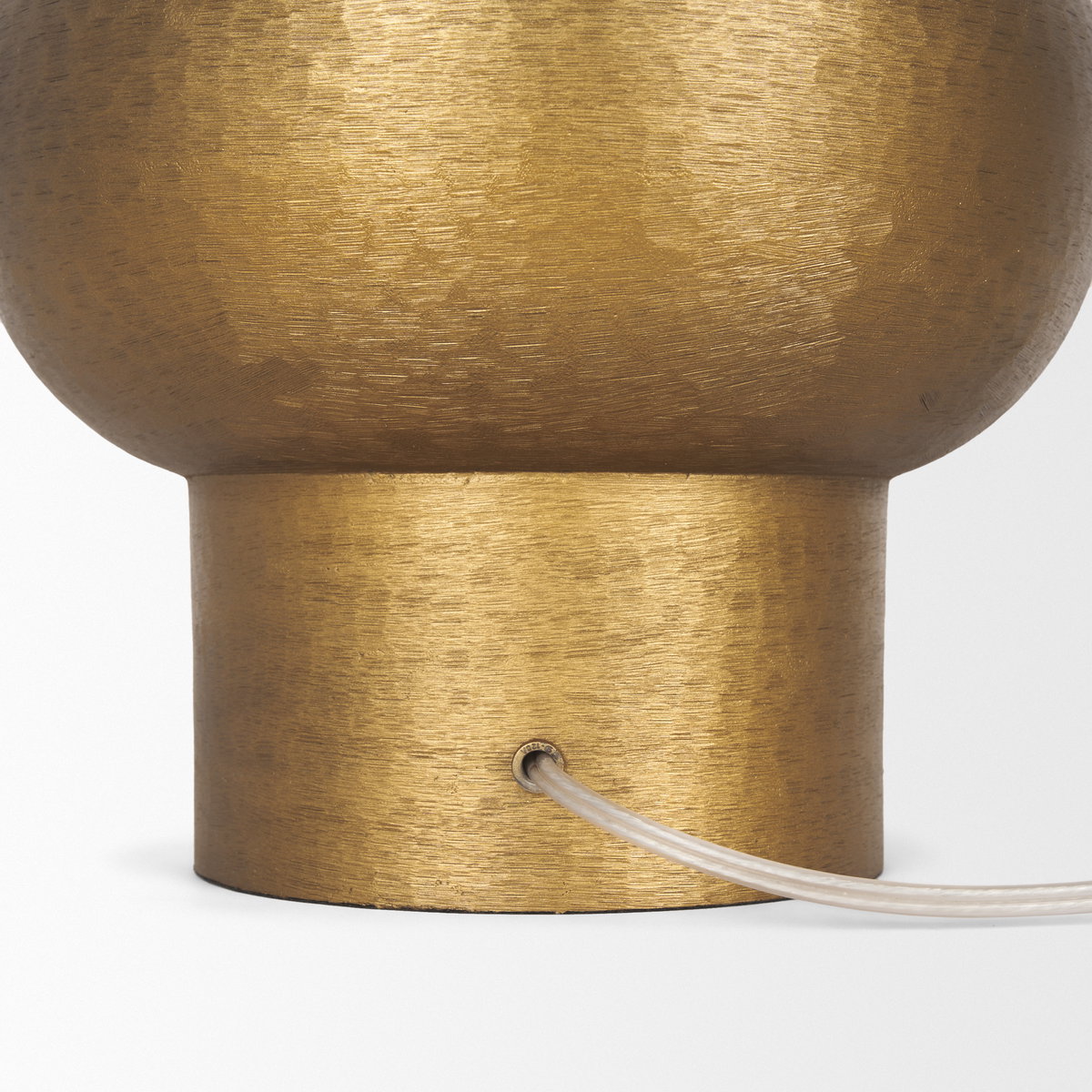 Salaah Antique Gold Brushed Metal with Cream Shade Table Lamp, by Mercana, 19.5" length x 19.5" width x 26" height View 9