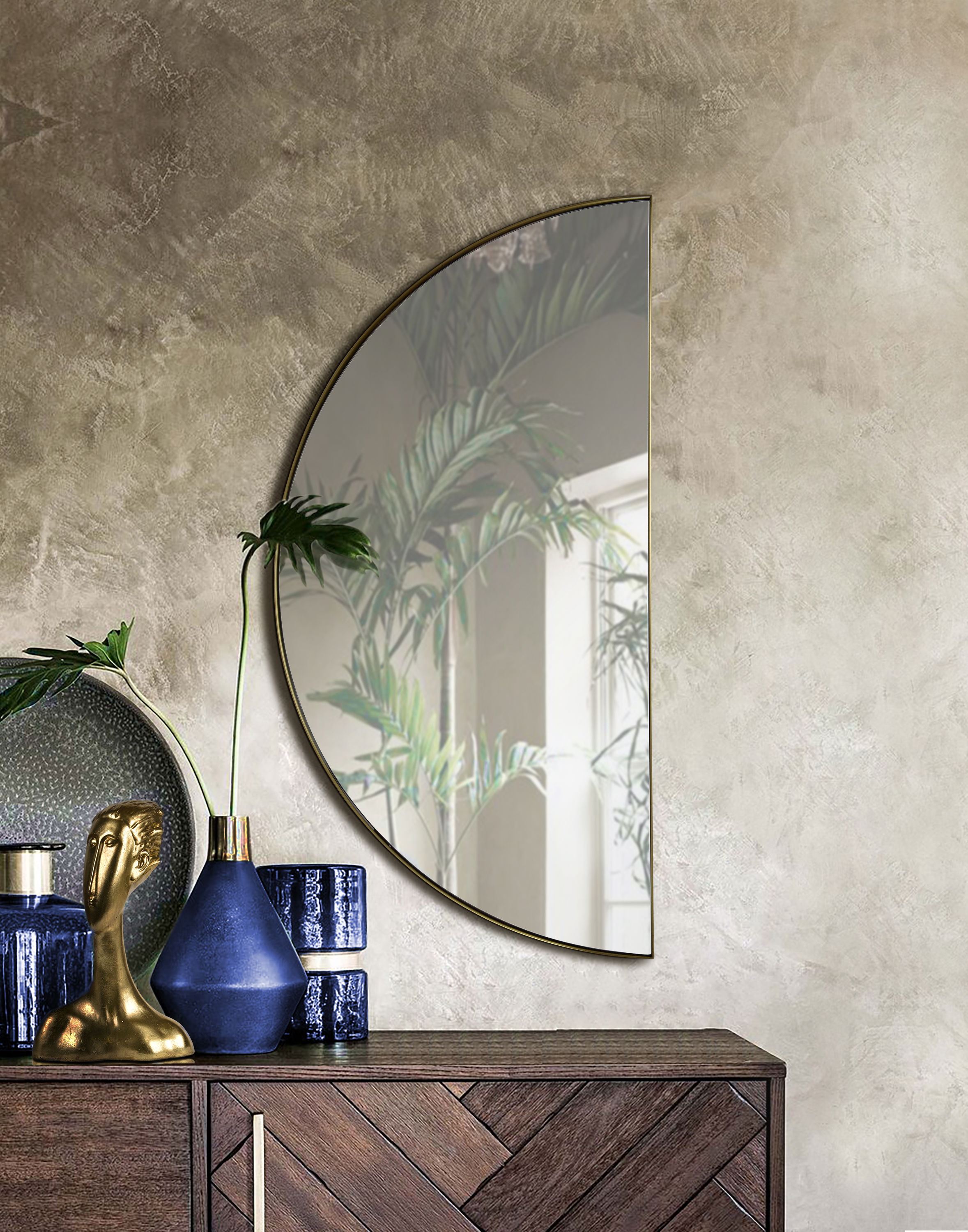 Halfmoon Wall Mirror large image 