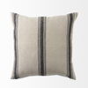 Hattie 20L x 20W Beige and Black Fabric Striped Decorative Pillow Cover thumbnail 8
