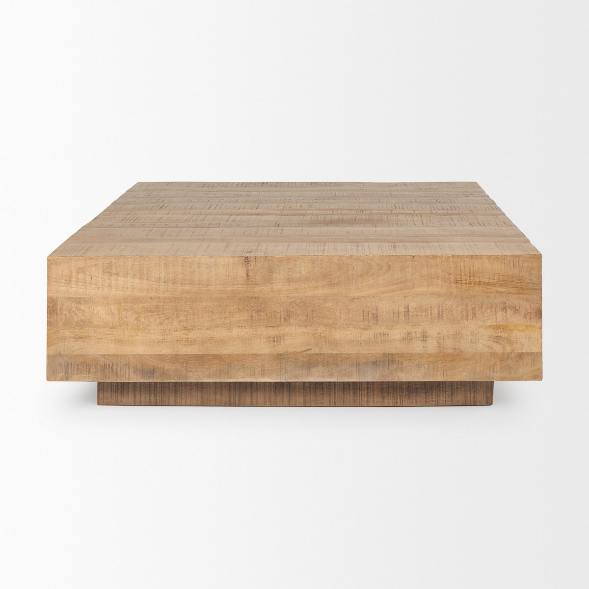 Hayden Light Brown Wood Square Coffee Table, by Mercana, 48" length x 48" width x 16" height View 6