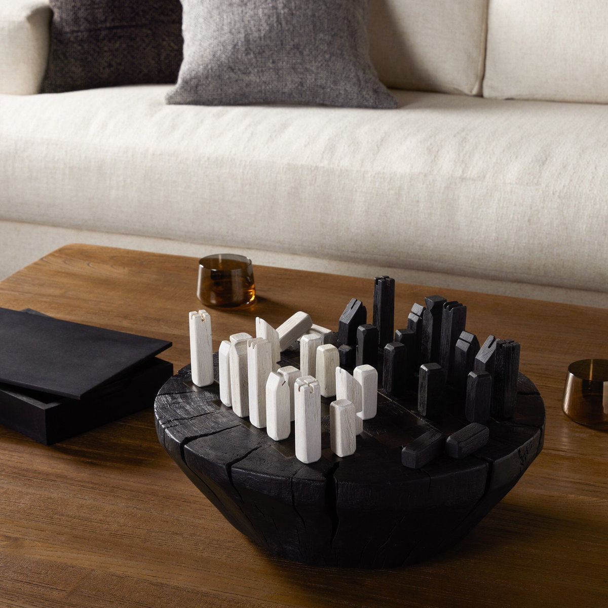 Modern Chess Set, Game Table by Four Hands, 16.5" width x 7" height x 16.5" depth View 3
