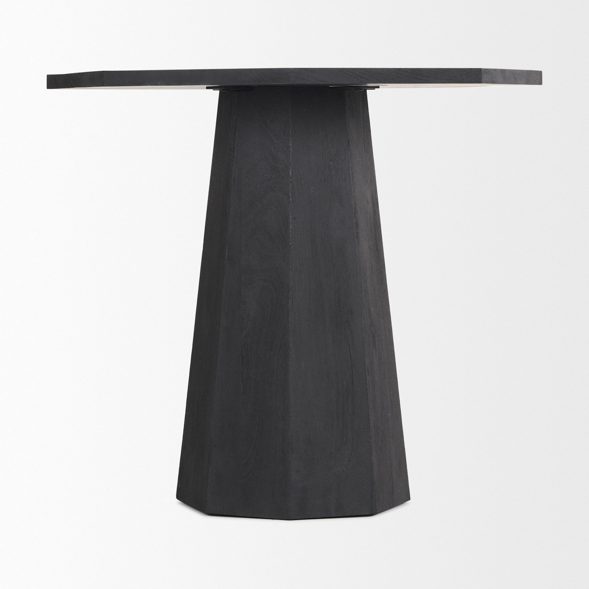 Maxine Hexagonal Black Wood Foyer Table, Side & End Table by Mercana, 32" length x 32" width x 30" height View 6