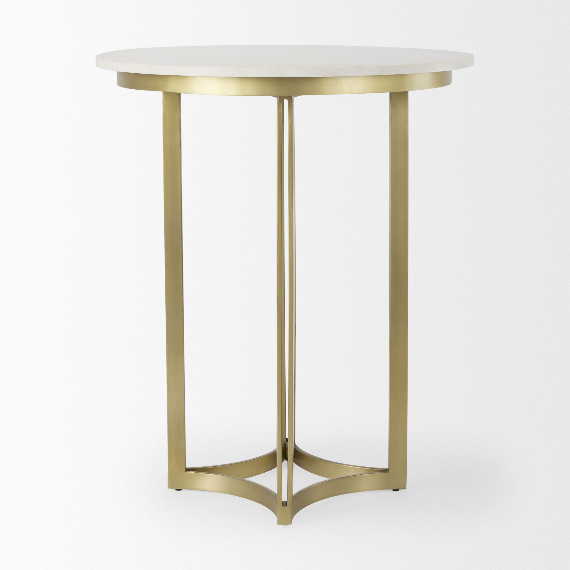 Tanner Marble & Gold Metal Bistro Table, Dining Table by Mercana, 32" length x 32" width x 36" height View 6