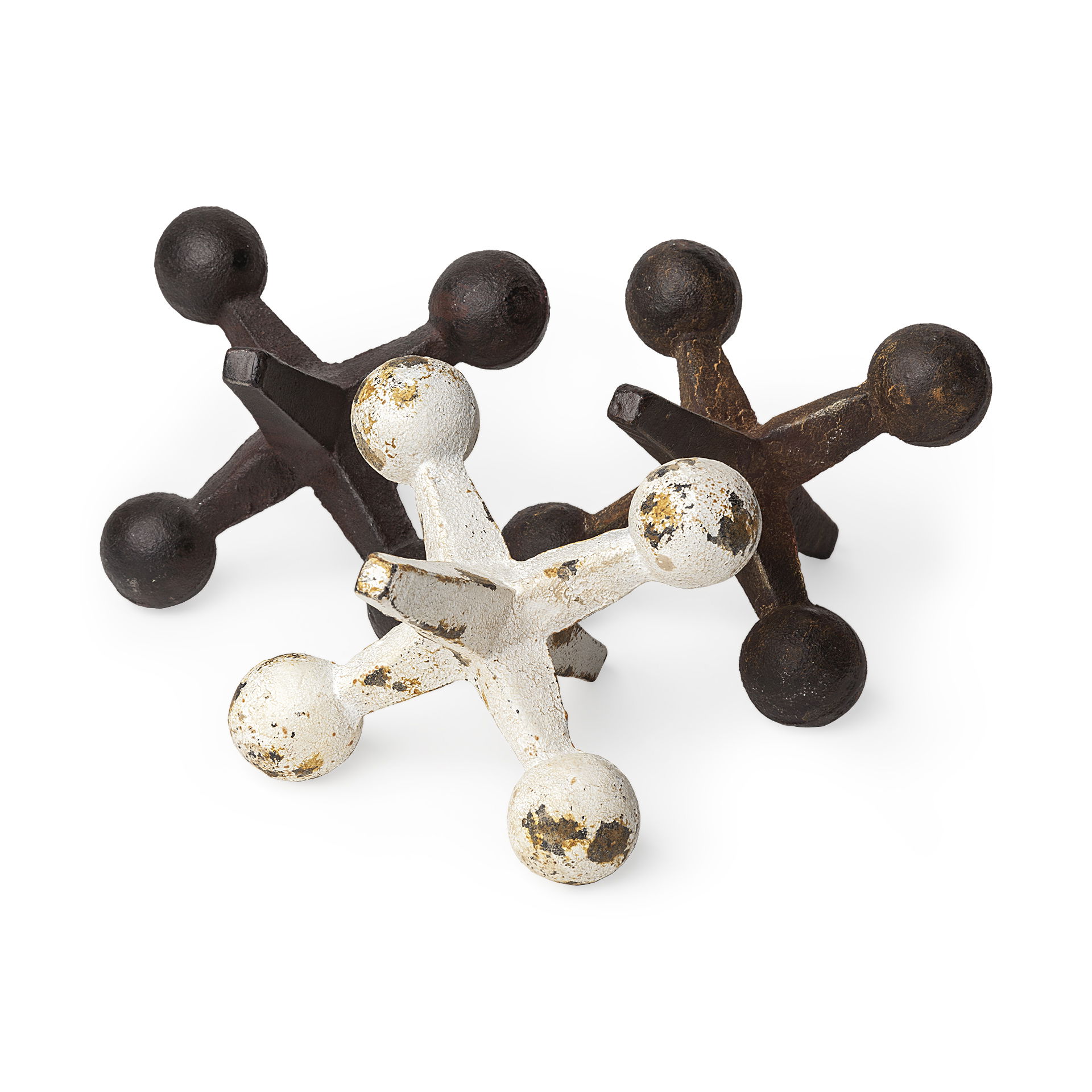 Jax Set of 3 8L x 7W Cast Iron Metal Jacks large image 