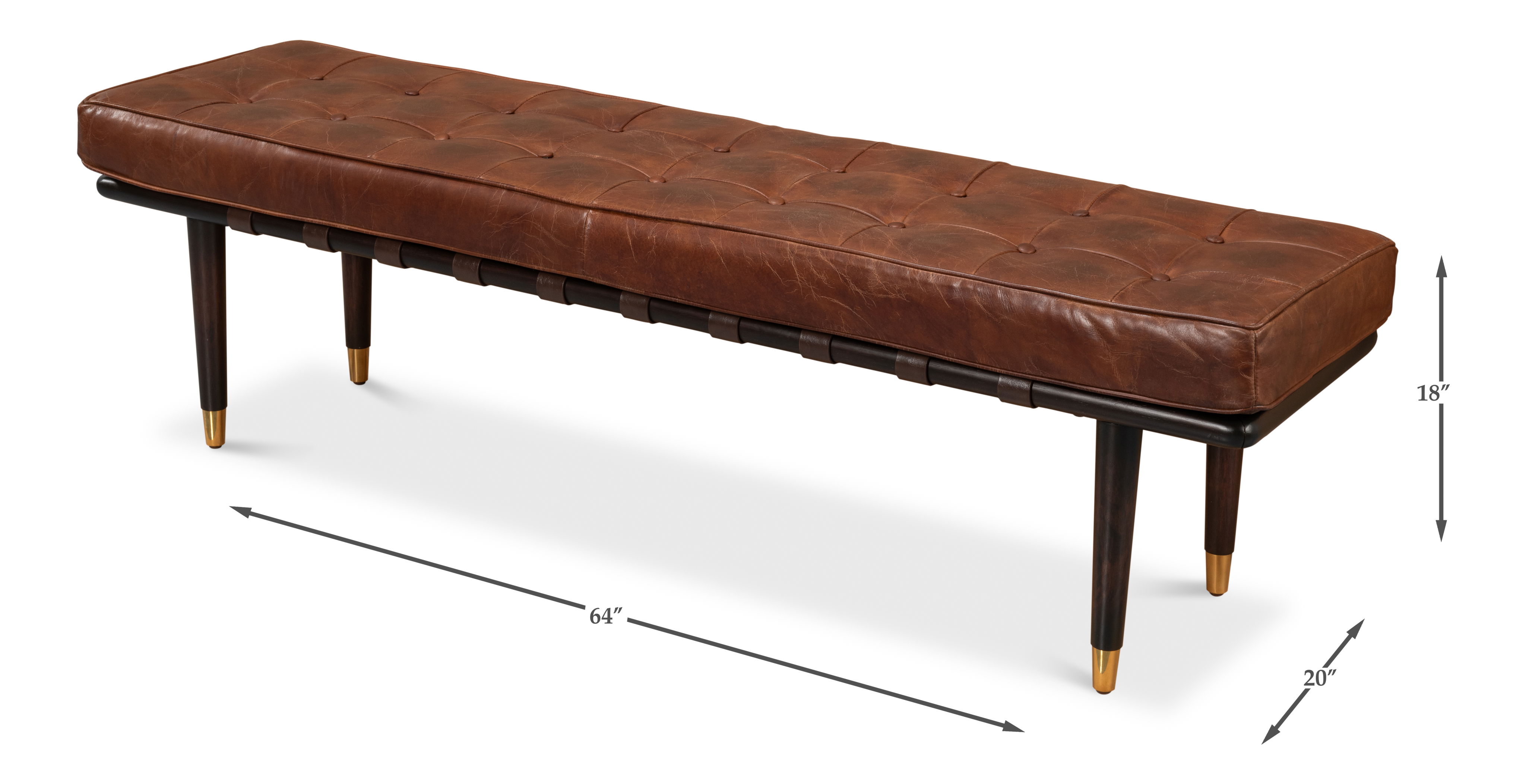 Prince Albert Bench, Seating by Sarreid, 64" length x 16" width x 18" height View 13