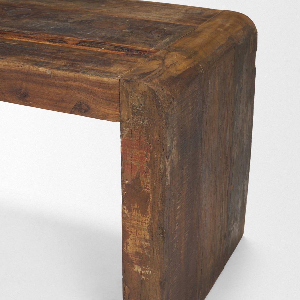 Estelle Rustic Brown Reclaimed Wood Bench, Benche by Mercana, 55" length x 16" width x 18" height View 10