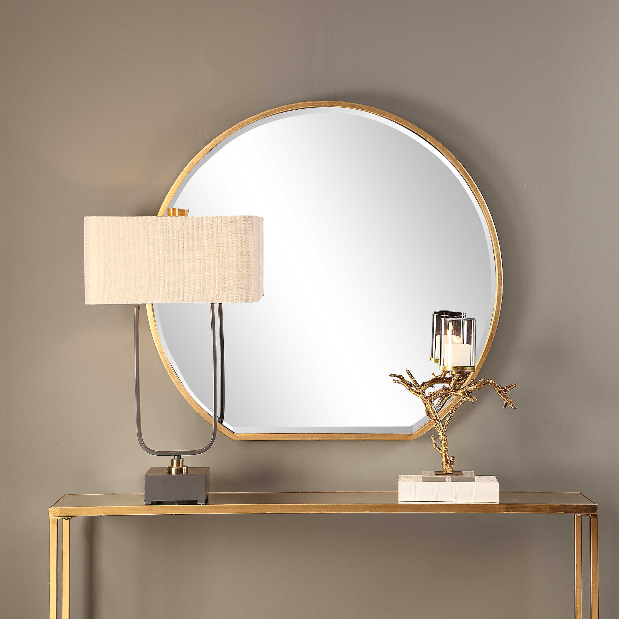 Cabell Gold Mirror, by Uttermost, 42" width x 39.25" height x 2" depth View 2