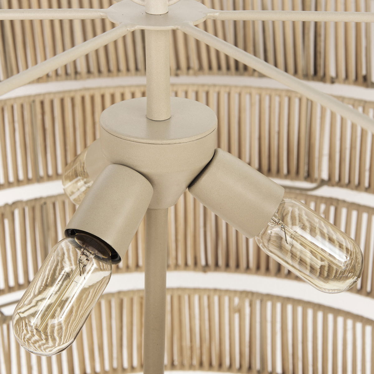 Marimba 40 L x 40 W x 24 H Natural Cane 6 Tier Chandelier, by Mercana, 40" length x 40" width x 24" height View 8