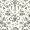 Deep Sea Toile Black Wallpaper, by York Wall, 33' length x 1'8.5" width x 0.02" depth thumbnail