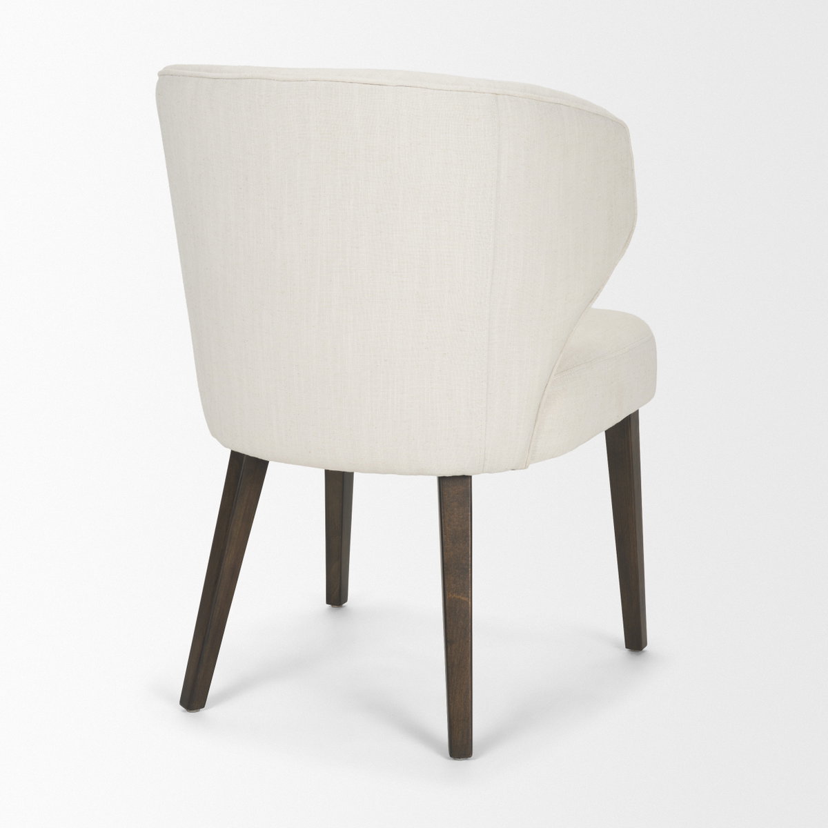 Niles Wingback Dining Side Chair | Cream Fabric with Dark Brown Wooden, Dining Chair by Mercana, 22.5" length x 24.5" width x 32" height View 8