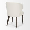 Niles Wingback Dining Side Chair | Cream Fabric with Dark Brown Wooden, Dining Chair by Mercana, 22.5" length x 24.5" width x 32" height thumbnail 8