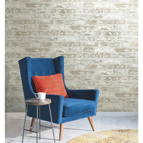 Up the Wall Off White & Grey Wallpaper