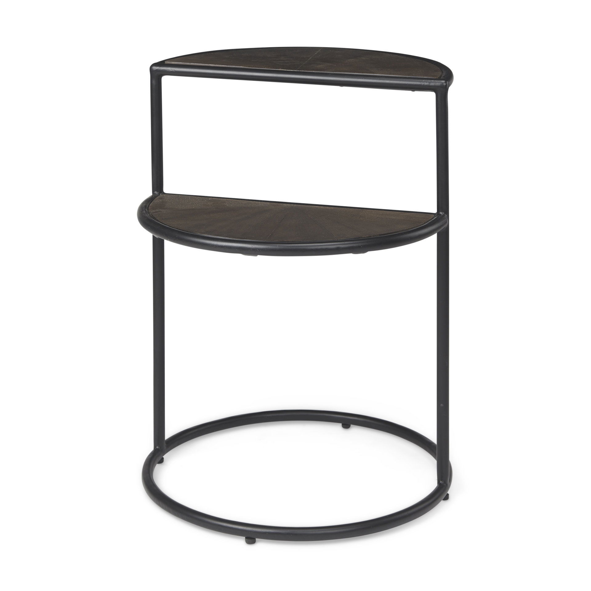 Arlo 20.5L x 20.5W x 24.4H Brown Wood with Black Metal End Table, Side & End Table by Mercana, 18.75" length x 18.75" width x 24.41" height View 1