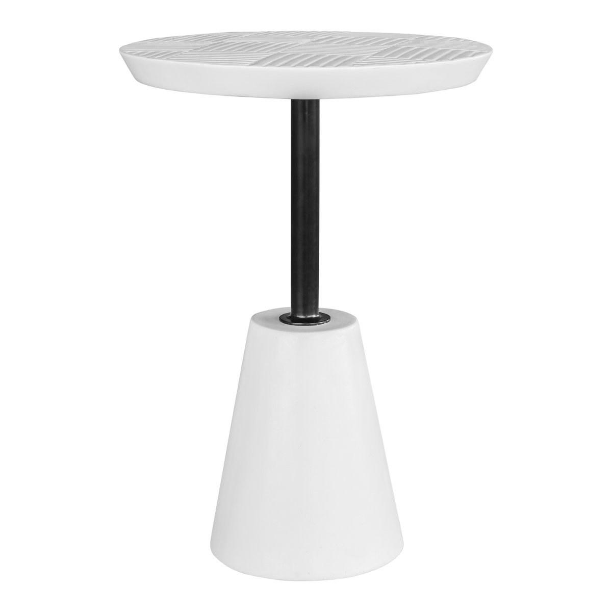 Foundation Outdoor Accent Table White, Outdoor Table by Moe's Home, 1'1.25" width x 1'7.75" height x 1'1.25" depth View 1