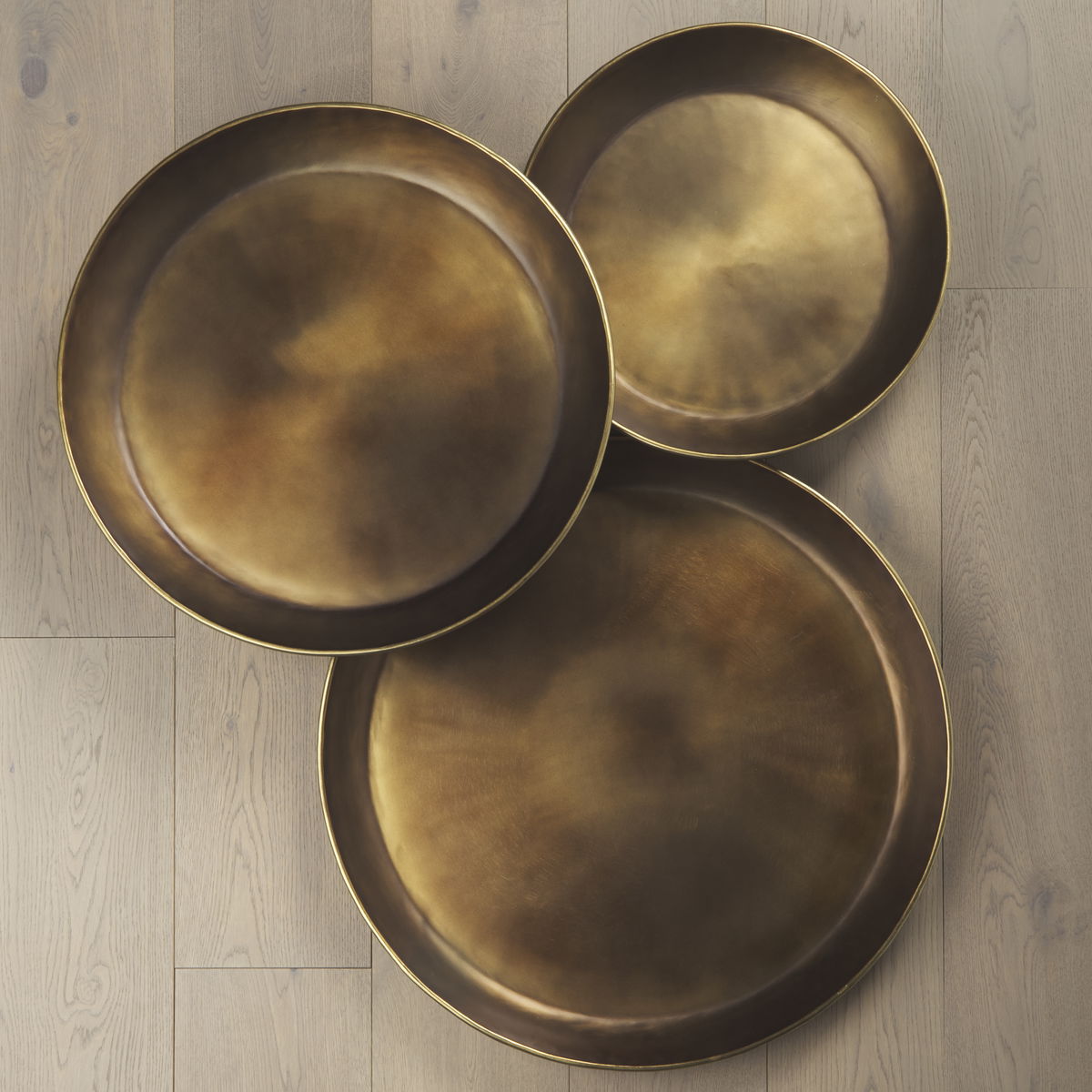 Eagan  Brass Aluminium Tray Medium, Decorative Tray by Mercana, 20" length x 20" width x 1.75" height View 2