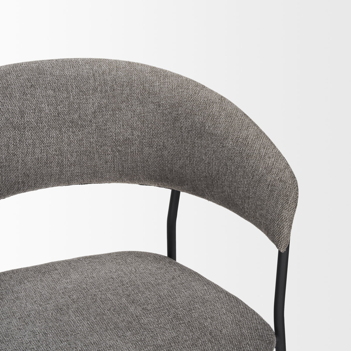Carolyn Contoured Back Dining Side Chair | Gray Fabric with Metal, Dining Chair by Mercana, 20.5" length x 22.75" width x 31" height View 12