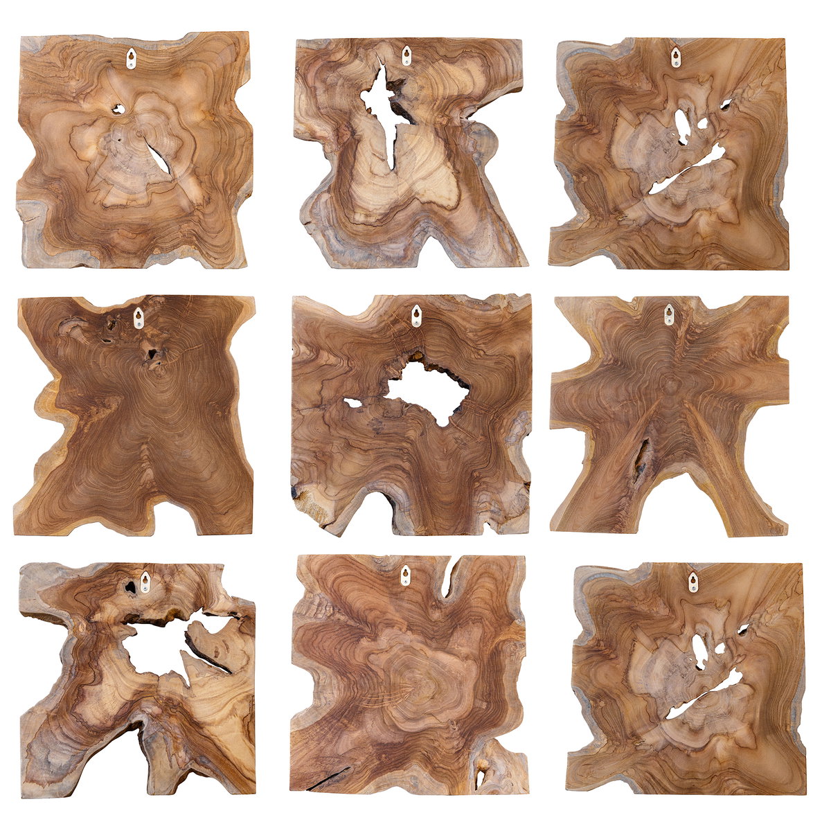 Talia Wood Wall Decor Set/9, Sculptural Wall Art by Uttermost, 16" width x 16" height x 1.37" depth View 10