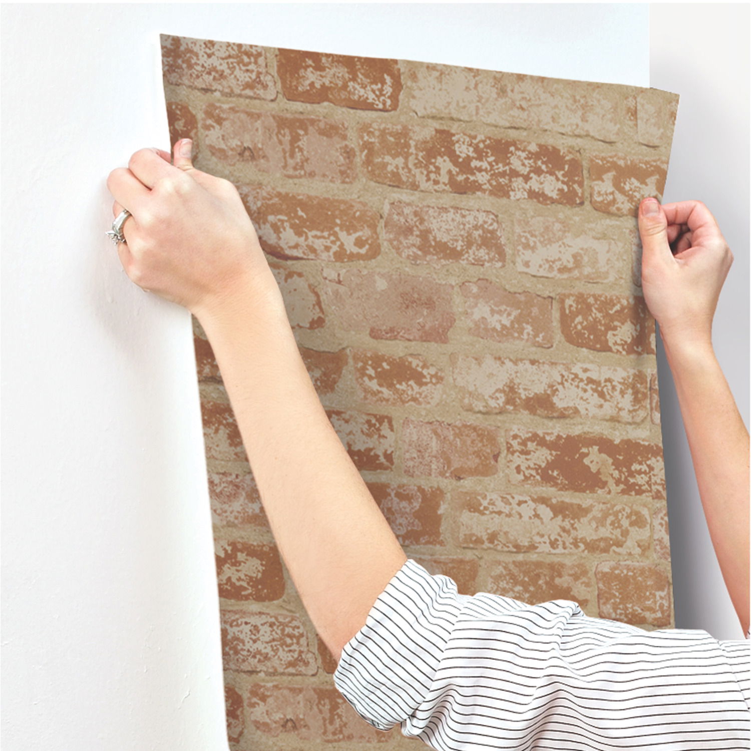 Up the Wall Red & Taupe Wallpaper large image 