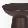 Novell Dark Brown Wood Pedestal Accent Table, Side & End Table by Mercana, 16" length x 16" width x 21" height thumbnail 7